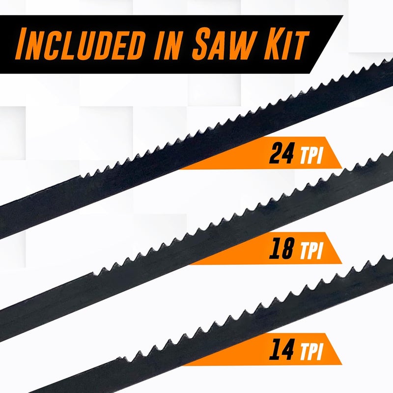 AMERICAN MUTT TOOLS Mutt Tools 6.5 inch Coping Saw for Woodworking - Premium Frame Saw with 3 Carbon Steel Blades for Precise Scroll Cuts - For Detailed Wood Projects - Image 3